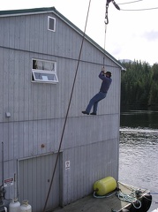 Trying to break-in at fish farm