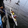 Unloading the double kayak